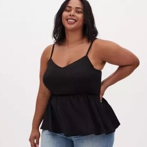 🆕🖤 BNWT SMOOTH SATIN PEPLUM CAMISOLE 🖤🆕